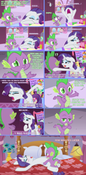 Size: 944x1920 | Tagged: explicit, artist:dubstepina, rarity, spike, age difference, bed, blushing, carousel boutique, comic, dragon, drama queen, duo, duo male and female, eyes closed, female, foalcon, g4, horn, imported from derpibooru, male, mare, missionary position, my little pony: friendship is magic, obscured penetration, on back, open mouth, penetration, pillow, pony, rarity being rarity, really?, season 4, seriously, sex, ship:sparity, shipping, show accurate, show accurate porn, simple ways, softcore, spilled, spilled cum, straight, straight shota, tongue out, unicorn, vaginal, wat, wingless spike