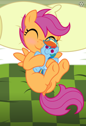 Size: 1695x2500 | Tagged: explicit, artist:sasukex125, rainbow dash, scootaloo, alternate version, anus, blushing, butt, cute, cute porn, cutealoo, dark genitals, female, foalcon, g4, genitals, imported from derpibooru, lesbian, nudity, pegasus, ponut, pony, scootabutt, ship:scootadash, shipping, solo, solo female, toy, vulva