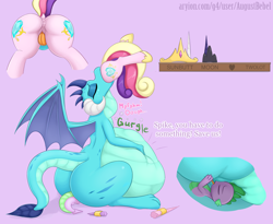 Size: 1833x1500 | Tagged: explicit, artist:augustbebel, princess celestia, princess luna, spike, twilight sparkle, abuse, alicorn, alicorn tetrarchy, anus, belly, betrayal, big belly, broken horn, butt, caddybuse, celestiabuse, chubby, corrupted, crotch tasting, crown, cunnilingus, dialogue, digestion, dragon, dragon lord ember, dragoness, dragons eating horses, eaten alive, empred, eyes closed, facesitting, facesitting on spike, female, fetish, foalcon, g4, horn, horn ring, huge butt, imminent death, implied death, imported from derpibooru, impossibly large belly, impossibly large butt, jewelry, large butt, lovebutt, lunabuse, lunaprey, male, meme, multiple prey, nudity, oral, plot, pony, post vore sex, preydance, preylestia, preylight, princess cadance, princess ember, princess embutt, regalia, severed horn, sex, ship:emberspike, shipping, size difference, stomach noise, straight, surprise sex, tail sticking out, the ass was fat, tiara, trio, twilybuse, vagina, vore, weight gain, wide hips, wingless spike