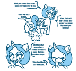 Size: 640x600 | Tagged: explicit, artist:ficficponyfic, oc, oc:emerald jewel, oc:joyride, /ss/, adult, amulet, bed, blushing, child, colt, colt quest, cutie mark, cyoa, ear piercing, earth pony, eyes closed, eyeshadow, female, foal, foalcon, heart, horn, imported from derpibooru, makeup, male, mare, medial ring, moaning, monochrome, nudity, oc only, oral, piercing, pony, riding, sex, story included, straight, straight shota, unicorn