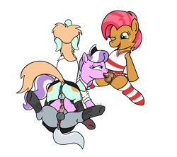 Size: 2000x1777 | Tagged: explicit, artist:dsninja, babs seed, diamond tiara, silver spoon, anus, blowjob, cheerleader, clothes, earth pony, female, filly, foal, foalcon, foursome, futa, futa babs seed, futa on female, futa peach fuzz, futa silver spoon, g4, gangbang, group sex, herm, imported from derpibooru, intersex, lesbian, maid, multiple penetration, nudity, oral, peach fuzz, penis, polyamory, pony, school uniform, sex, ship:babstiara, ship:peachtiara, ship:peachtiarasilverbabs, ship:silverpeachtiara, ship:silvertiara, shipping, simple background, socks, striped socks, transparent background, triple penetration