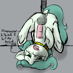 Size: 500x500 | Tagged: explicit, artist:thebathwaterhero, oc, oc:emerald jewel, anus, balls, bruised, child, colt, colt quest, dock, drunk, flared, foal, foalcon, horsecock, imported from derpibooru, male, medial ring, nudity, oc only, penis, pony, sad, solo, solo male, talking to viewer, underhoof, upside down