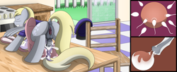 Size: 4900x2000 | Tagged: explicit, artist:pvryohei, age difference, an egg being attacked by sperm, anal creampie, animal costume, anus, balls, blushing, bunny costume, butt, cervical contact, cervix, clitoris, clothes, comic, costume, creampie, cum, cum in uterus, cumming, dark genitals, derpy hooves, dinky hooves, dock, easter, egg cell, eyes closed, female, filly, flared, foal, foalcon, futa, futa derpy hooves, futa on female, futa on filly, g4, gritted teeth, hands free, herm, horsecock, imported from derpibooru, impregnation, incest, internal, internal cumshot, intersex, mailmare, missionary position, mother and child, mother and daughter, nudity, orgasm, pegasus, penetration, penis, plot, ponut, pony, sex, ship:dinkyderp, shipping, simultaneous orgasm, spermatozoon, spread wings, table, unicorn, uterus, vagina, vaginal, vaginal creampie, vaginal orgasm, vaginal secretions, vulva, wings, x-ray