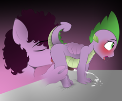 Size: 6000x5000 | Tagged: explicit, artist:v-d-k, spike, oc, absurd resolution, all fours, anal orgasm, analingus, analingus on male, anthro, blushing, canon x oc, cum, cumming, dragon, foalcon, g4, gay, hands free, imported from derpibooru, interspecies, male, male on male analingus, nudity, oral, orgasm, orgasm cumshot, penis, sex, shipping