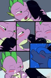 Size: 791x1200 | Tagged: explicit, artist:caluriri, princess luna, spike, ahegao, bedroom eyes, blowjob, blushing, cock kissing, cock worship, comic, creampie, cum, cum in mouth, cumming, dragon, drool, eyes closed, facial, foalcon, futa, futa on male, futa princess luna, g4, handjob, horsecock, imported from derpibooru, intersex, kissing, licking, male, moaning, nudity, open mouth, oral, oral creampie, orgasm, penis, penis on face, pony on dragon action, sex, ship:spiluna, tongue out