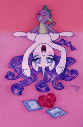 Size: 928x1412 | Tagged: explicit, artist:dubstepina, rarity, spike, age difference, armpits, condom, dragon, durex, female, fire ruby, foalcon, forget the condom, g4, gem, imported from derpibooru, interspecies, male, obscured penetration, penetration, pony, ruby, sex, ship:sparity, shipping, softcore, straight, unicorn, vaginal