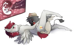 Size: 1280x777 | Tagged: explicit, artist:freedomthai, oc, anthro, blushing, breasts, cum, cum in uterus, female, foalcon, griffon, imported from derpibooru, internal, internal cumshot, male, nipples, nudity, oc only, oc x oc, orgasm, pegasus, penetration, plantigrade anthro, sex, shipping, size difference, straight, straight shota, uterus, vaginal, x-ray