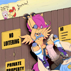 Size: 700x700 | Tagged: explicit, artist:poprocks, apple bloom, scootaloo, sweetie belle, absurd file size, animated, anthro, armpits, bandage, beach, breasts, bukkake, bukkake gif maker, clothed sex, clothes, collar, crotchless pants, cum, cum on body, cum on breasts, cumming, cutie mark crusaders, delicious flat chest, earth pony, edit, edited edit, exposed breasts, facial, female, foalcon, g4, gif, horsecock, hot dog and bun, hotdogging, imported from derpibooru, impossible fit, male, nipple piercing, nipples, nudity, outdoor sex, outdoors, pegasus, penis, piercing, police, police officer, prostitute, prostitution, public sex, rollerblades, rubbing, scootaflat, sex, sex on the beach, shirt, shirt lift, size difference, stallion on filly, stealth sex, straight, sweat, thrill of almost being caught, unicorn, vagina, vaginal secretions, well endowed stallion