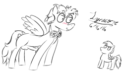 Size: 1500x870 | Tagged: explicit, artist:lyracorn, oc, oc:brixxi, oc:elise adler, bedroom eyes, cum, female, filly, foal, foalcon, implied foalcon, implied incest, imported from derpibooru, male, monochrome, nazipone, oc only, pegasus, pony, simple background, stallion, stallion on filly, straight, wewlad, white background