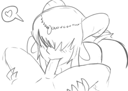 Size: 990x706 | Tagged: explicit, artist:dj-black-n-white, oc, oc:anon, oc:ariana, blowjob, foalcon, heart, human on satyr action, human penis, imported from derpibooru, incest, monochrome, nudity, oc only, offspring, oral, parent:arimaspi, penis, satyr, sex, shipping