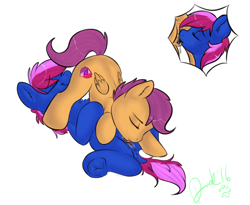 Size: 900x739 | Tagged: explicit, artist:lildooks, scootaloo, oc, oc:windbreeze, 69 position, anus, canon x oc, commission, cunnilingus, cutie mark, dock, female, foalcon, g4, human vulva on pony, imported from derpibooru, lesbian, nudity, oral, ponut, pony, sex, shipping, simple background, the cmc's cutie marks, vaginal secretions, white background
