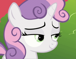 Size: 922x720 | Tagged: explicit, sweetie belle, animated, bedroom eyes, bukkake gif maker, cropped, cum, edit, edited screencap, explicit edit, female, female focus, filly, foal, foalcon, g4, green eyes, implied straight, imported from derpibooru, lidded eyes, my little pony: friendship is magic, nsfw edit, pink hair, pink mane, pink tail, pony, purple hair, purple mane, purple tail, screencap, season 4, seductive, smiling, solo focus, tail, twilight time, two toned hair, two toned mane, two toned tail, unicorn, white coat, white fur, white pony