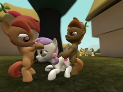 Size: 1400x1050 | Tagged: explicit, artist:soad24k, button mash, sweetie belle, 3d, bipedal, bipedal leaning, blowjob, colt, colt on filly, female, filly, foal, foalcon, g4, gmod, group sex, imported from derpibooru, leaning, liquid button, male, nudity, oral, penetration, penis, pony, pony on pony action, pound cake, pumpkin cake, sex, ship:sweetiemash, shipping, source filmmaker, spitroast, straight, tag-a-long, the cmc's cutie marks, threesome, vaginal