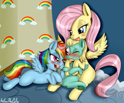 Size: 3000x2500 | Tagged: explicit, artist:anibaruthecat, fluttershy, rainbow dash, balls, blowjob, colt, colt zephyr breeze, cum, female, filly, filly on colt, filly rainbow dash, flutter brutter, fluttercest, foal, foalcon, g4, high res, horsecock, imported from derpibooru, incest, indoors, male, mare, my little pony: friendship is magic, nudity, oral, pegasus, penis, pony, sex, ship:zephdash, shipping, straight, straight shota, underhoof, younger, zephyr breeze