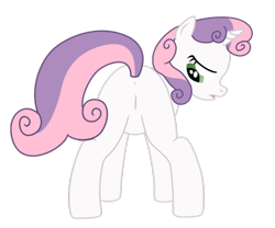 Size: 850x707 | Tagged: questionable, sweetie belle, anus, artist needed, butt, female, foalcon, g4, genitals, horn, imported from derpibooru, looking back, nudity, plot, pony, simplistic anus, simplistic vulva, solo, solo female, source needed, unicorn, vulva