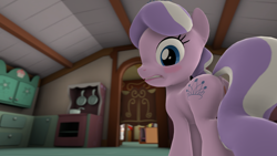 Size: 1920x1080 | Tagged: explicit, artist:baked, diamond tiara, 3d, anus, blushing, butt, derpibooru exclusive, female, foalcon, g4, imported from derpibooru, looking at you, nudity, plot, ponut, solo, solo female, source filmmaker, sugarcube corner, vagina, wallpaper, wallpaper for the fearless