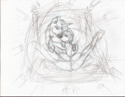 Size: 3300x2550 | Tagged: explicit, artist:harryclopper, sweetie belle, anus, female, fleur-de-belle, fleur-de-lis, foalcon, g4, high res, imported from derpibooru, kissing, monochrome, nudity, pencil drawing, shipping, sketch, sweetielis, traditional art, urine, vagina, watersports, wip