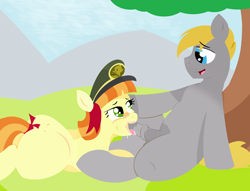Size: 1366x1042 | Tagged: explicit, artist:phyll, blowjob, female, foalcon, g4, horsecock, imported from derpibooru, male, nudity, open mouth, oral, penis, precum, sex, straight, tag-a-card, tag-a-long, wild card