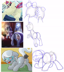 Size: 4809x5451 | Tagged: explicit, artist:aer0 zer0, artist:shydale edits, artist:vsdrawfag, silver spoon, absurd resolution, anal, anal creampie, anal orgasm, anatomically correct, anus, bedroom eyes, blushing, bottomless, butt, clothes, copied, creampie, cum, disembodied penis, dock, dripping, dripping cum, dripping from both ends, drool, earth pony, edit, female, female focus, foalcon, frog (hoof), g4, glasses, hands free, horsecock, horseshoes, implied anon, imported from derpibooru, library, lineart, lingerie, looking at you, looking back, male, mare, medial ring, milf, moon, moondancer, mooningdancer, nudity, open mouth, orgasm, partial nudity, penetration, penis, plot, ponut, pony, practice, presenting, sex, silverbutt, simultaneous orgasm, sketch, sketch dump, straight, tail, tongue out, twibutt velvet, twilight velvet, underhoof, unicorn, vagina, vaginal secretions, vulva