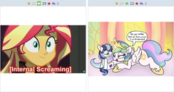 Size: 509x270 | Tagged: explicit, artist:ratiodaze, princess celestia, shining armor, age difference, alicorn, bedroom eyes, blushing, colt, derpibooru, dialogue, dragon ball, dragon ball z, dragonball z abridged, ear fluff, edit, edited screencap, equestria girls, exploitable meme, female, floppy ears, foal, foal fiddler celestia, foalcon, future trunks, g4, imported from derpibooru, internal screaming, juxtaposition, juxtaposition win, magic, magical stimulation, male, mare, mare on colt, meme, meta, molestation, nudity, penis, personal space invasion, pony, reaction image, screencap, straight, straight shota, sunset shimmer, trunks (dragon ball), unicorn, x internally