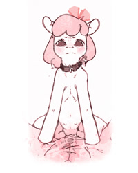 Size: 800x1000 | Tagged: explicit, artist:wimcrustumplus, apple bloom, blushing, choker, crotchboobs, foalcon, g4, genitals, human, human male, human male on filly, human on pony action, imported from derpibooru, interspecies, male, nipples, nudity, offscreen character, penetration, pony, sex, straight, vaginal, vulva