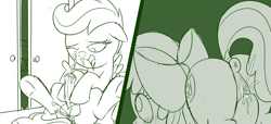 Size: 3160x1440 | Tagged: explicit, artist:dtcx97, apple bloom, scootaloo, 2 panel comic, anus, balls, blushing, comic, commission, cum, cutie mark, dock, facial, foalcon, futa, futa scootaloo, g4, horsecock, imported from derpibooru, intersex, masturbation, nudity, orgasm, penis, ponut, ship:scootabloom, shipping, squirting, the cmc's cutie marks, vagina, vaginal secretions, voyeurism