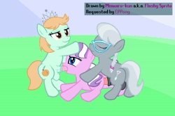Size: 960x640 | Tagged: explicit, artist:momoiro-kun, diamond tiara, silver spoon, accessory swap, animated, bisexual, blowjob, cute, cutie mark, diamondbetes, diamondsub tiara, diapeaches, earth pony, female, filly, foal, foalcon, food, futa, futa diamond tiara, futa on female, futa peach fuzz, futa silver spoon, g4, glasses, group, group sex, imported from derpibooru, intersex, jewelry, necklace, nudity, oral, peach, peach fuzz, penetration, penis, polyamory, pony, sex, ship:peachtiara, ship:silverpeachtiara, ship:silvertiara, shipping, silverbetes, spitroast, spoon, threesome, tiara, trio, vaginal