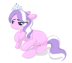 Size: 829x730 | Tagged: explicit, artist:cocampplus, diamond tiara, anus, clitoris, female, foalcon, g4, imported from derpibooru, missing cutie mark, nudity, ponut, simple background, solo, solo female, vagina, white background