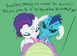 Size: 1585x1153 | Tagged: explicit, artist:harryclopper, artist:pwnyville, rarity, spike, angry sex, barbed penis, blowjob, double blowjob, dragon, female, foalcon, g4, group sex, hemipenis, imported from derpibooru, lucky bastard, male, male pov, muh dick, multidick, multiple blowjob, nudity, offscreen character, oral, penis, pov, princess ember, sex, ship:emberspike, ship:sparember, ship:sparity, shipping, spike gets all the mares, straight, threesome