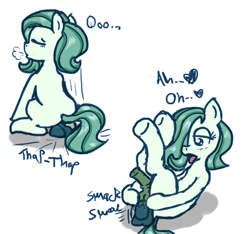 Size: 640x600 | Tagged: explicit, artist:ficficponyfic, oc, oc:emerald jewel, anal insertion, balls, butt, child, color, color edit, colored, colt, colt quest, dildo, dildo sitting, earth pony, edit, erection, eyes closed, femboy, foal, foalcon, gasp, hair over one eye, heart, imported from derpibooru, insertion, legs in air, lust, male, masturbation, moan, nudity, oc only, penis, plot, pony, sex toy, solo, solo male, tongue out, trap