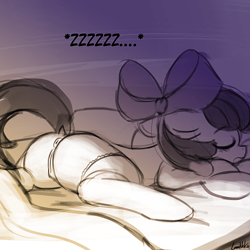 Size: 750x750 | Tagged: explicit, artist:lumineko, apple bloom, adorasexy, anatomically correct, anus, bloom butt, butt, cute, cute porn, dock, earth pony, female, foalcon, g4, genitals, imported from derpibooru, monochrome, nudity, plot, ponut, pony, sexy, sleeping, solo, solo female, vulva