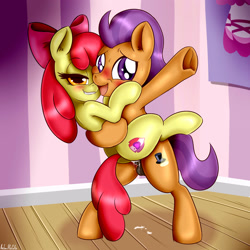 Size: 3000x3000 | Tagged: explicit, artist:anibaruthecat, apple bloom, bipedal, blushing, caught, colt, creampie, cum, cutie mark, duo, ear fluff, earth pony, female, filly, foal, foalcon, g4, high res, imported from derpibooru, lip bite, male, my little pony: friendship is magic, on your marks, open mouth, pony, sex, ship:tenderbloom, shipping, straight, sweat, tender taps, the cmc's cutie marks