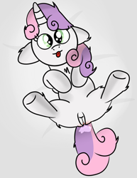 Size: 1094x1418 | Tagged: explicit, artist:pastelhorses, sweetie belle, cute, female, foalcon, g4, imported from derpibooru, nudity, on back, solo, solo female, vulva