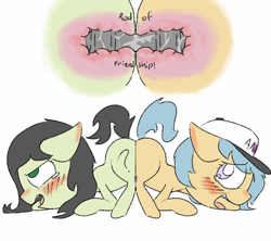 Size: 720x640 | Tagged: explicit, artist:happy harvey, oc, oc:anon, oc:filly anon, oc:little league, bedroom eyes, blank flank, blushing, blushing profusely, butt bump, butt to butt, butt touch, dildo, doubleheaded dildo, female, female orgasm, females only, filly, filly on filly, foal, foalcon, hat, imported from derpibooru, insertion, lesbian, looking at you, looking back, moan, moaning, moaning in pleasure, nudity, oc only, open mouth, orgasm, penetration, phone drawing, pony, sex, sex toy, shipping, tears of pleasure, tongue out, tribadism, vagina, vaginal insertion, vaginal orgasm, vaginal secretions, vulva, x-ray