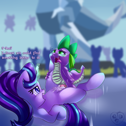 Size: 4000x4000 | Tagged: explicit, grimdark, artist:oddciders, spike, starlight glimmer, absurd resolution, age difference, anatomically correct, audience, casual sex, creampie, crotchboobs, crowd, crystal empire, cum, cum on body, cum on crotchboobs, cum while raped, derpibooru exclusive, dragon, dragon on pony action, exhibitionism, female, female on male, female on male rape, femdom, foalcon, g4, imported from derpibooru, interspecies, male, mind control, my little pony: friendship is magic, nipples, nudity, on back, open mouth, outdoor sex, outdoors, penetration, pony, public sex, rape, season 6, sex, ship:sparlight, shipping, signature, speech, spread legs, spreading, starlight glimmer raping spike, straight, straight shota, teats, the crystalling, tongue out, unicorn, vaginal, vaginal secretions, vulva