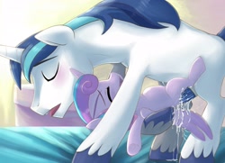 Size: 2500x1807 | Tagged: explicit, artist:buttercupsaiyan, princess flurry heart, shining armor, abdominal bulge, alicorn, babycon, blushing, creampie, cum, cumming, eyes closed, father and child, father and daughter, female, foalcon, g4, horn, imported from derpibooru, incest, male, missing cutie mark, moaning, my little pony: friendship is magic, open mouth, penetration, pony, sex, sexy armor, ship:flurryarmor, shipping, smiling, straight, the crystalling, unicorn, vaginal