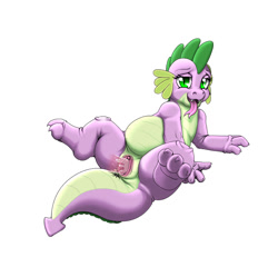 Size: 831x828 | Tagged: explicit, artist:kitsuneyoukai, spike, anus, barb, chubby, disembodied penis, dragon, female, female focus, foalcon, g4, imported from derpibooru, looking at you, nudity, penetration, penis, rule 63, sex, solo focus, spread legs, spreading, straight, tongue out, vagina, vaginal