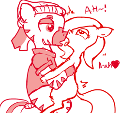 Size: 640x600 | Tagged: explicit, artist:ficficponyfic, oc, oc:adetokunbo, oc:emerald jewel, adult, age difference, anal, bedroom eyes, big dom small sub, child, clopfic in description, clothes, colt, colt quest, cowgirl position, earth pony, eyes rolling back, foal, foalcon, gasp, gay, hair over one eye, hat, heart, imported from derpibooru, interspecies, lust, male, mastery position, moaning, moaning in pleasure, obscured penetration, oc only, penetration, pirate, pony, pony on pony action, riding, sex, shipping, softcore, stallion, stallion on colt, story included, tongue out, toque, trap, young, zebra, zebra on pony action