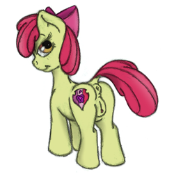 Size: 1600x1600 | Tagged: explicit, artist:php192, apple bloom, anus, butt, cutie mark, dock, earth pony, female, foalcon, g4, imported from derpibooru, looking back, nudity, plot, ponut, pony, solo, solo female, the cmc's cutie marks, vagina