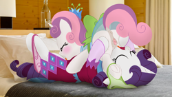 Size: 3840x2160 | Tagged: explicit, artist:dtcx97, rarity, sweetie belle, 69 position, age difference, anatomically correct, anus, belle sisters, blushing, clitoris, clothed sex, clothes, cunnilingus, dock, dress, eyes closed, female, filly, foal, foalcon, g4, green underwear, high res, imported from derpibooru, incest, irl, lesbian, mare, mare on filly, nudity, open mouth, oral, panties, panties around leg, panties pulled down, partially undressed, photo, pink underwear, ponies in real life, ponut, pony, raricest, sex, ship:raribelle, shipping, siblings, sisters, spreading, tongue out, underwear, unicorn, vagina, vaginal secretions, vulva, vulvar winking, wall of tags