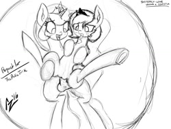 Size: 1024x768 | Tagged: explicit, artist:aer0 zer0, princess celestia, princess luna, aer0 zer0's request collection, cewestia, female, filly, filly luna, foal, foalcon, futa, futa on female, futa princess celestia, g4, grayscale, imported from derpibooru, incest, intersex, lineart, monochrome, nudity, penis, request, requested art, ship:princest, shipping, woona, younger