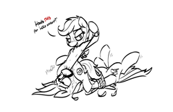 Size: 1473x952 | Tagged: explicit, artist:thebirdiebin, rainbow dash, scootaloo, armpits, bdsm, belly button, blushing, bondage, bound wings, cunnilingus, dialogue, facesitting, female, filly, filly on mare, foal, foalcon, foaldom, g4, grayscale, imported from derpibooru, leash, lesbian, mare, monochrome, oral, pony, reverse foalcon, rope, sex, ship:scootadash, shipping, sweat, vaginal secretions