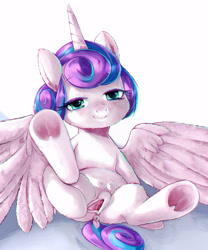 Size: 2500x3000 | Tagged: explicit, artist:buttercupsaiyan, princess flurry heart, alicorn, anatomically correct, anus, babycon, chromatic aberration, crotchboobs, female, filly, foal, foalcon, frog (hoof), g4, genitals, high res, hymen, imported from derpibooru, nipples, nudity, ponut, pony, solo, solo female, spread pussy, spreading, teats, underhoof, vagina, virgin, vulva, wings