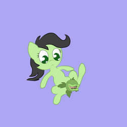 Size: 750x750 | Tagged: questionable, artist:happy harvey, oc, oc:filly anon, female, filly, foal, foalcon, imported from derpibooru, little shop of horrors, not salmon, oc only, on back, wat