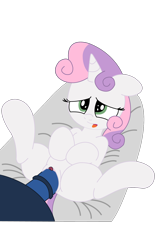 Size: 1000x1600 | Tagged: explicit, artist:an-tonio, artist:railphotos, sweetie belle, bed, clitoris, colored, derpibooru exclusive, female, foalcon, g4, generic pony, horsecock, imported from derpibooru, male, medial ring, nudity, penis, pony, sex, simple background, stallion on filly, straight, tongue out, transparent background, unicorn, vaginal, vector