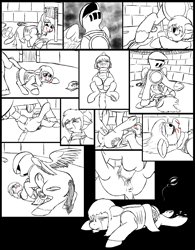 Size: 1200x1542 | Tagged: explicit, grimdark, artist:thebathwaterhero, oc, oc:sunny days, series:entrapment, anus, bad end, comic, cyoa, female, foalcon, game over, imported from derpibooru, male, nudity, oc only, rape, sex, straight