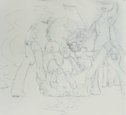 Size: 1432x1300 | Tagged: explicit, grimdark, artist:jericoanon, princess celestia, princess flurry heart, princess luna, twilight sparkle, abuse, anal, anus, babycon, balls, blowjob, crying, dock, double penetration, flurrybuse, foalcon, futa, futa on female, futa princess celestia, futa princess luna, futa twilight sparkle, g4, gang rape, gangbang, group sex, imported from derpibooru, incest, intersex, lip bite, monochrome, nudity, oral, penetration, penis, ponut, rape, sex, size difference, sketch, triple penetration, twilight is a foal fiddler, vaginal