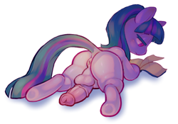 Size: 831x581 | Tagged: explicit, artist:fornicata, twilight sparkle, 180 penis, anus, balls, blank flank, book, butt, dickgirl, filly, filly twilight sparkle, foal, foalcon, futa, futa filly, futa twilight sparkle, g4, horn, horsecock, imported from derpibooru, intersex, nudity, penis, plot, ponut, pony, prone, reading, solo, solo futa, taint, unicorn, unicorn twilight, younger