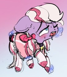 Size: 607x700 | Tagged: explicit, artist:ratiodaze, oc, oc:lavender frills, ahegao, blushing, clothes, collar, crossdressing, dildo, dress, drool, floppy ears, foalcon, frilly dress, imported from derpibooru, lolita fashion, magic, magical stimulation, magicjob, male, nudity, oc only, penis, sex toy, solo, solo male, sweatdrops, sweet lolita, trap