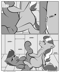 Size: 2100x2500 | Tagged: explicit, artist:riscke, diamond tiara, scootaloo, comic:staying dry, clitoris, comic, female, foalcon, g4, heart, high res, imported from derpibooru, lesbian, monochrome, nudity, sex, ship:scootiara, shipping, speech bubble, tribadism, vagina, vaginal secretions
